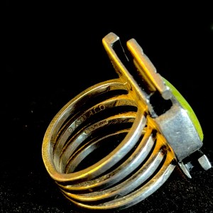 Rare Gaspeite and Sterling Silver Jeff Dawald Ring - Image 3