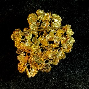 Brutalist 18k Yellow Gold Tourmaline and Diamond Pendant and Brooch - Image 4