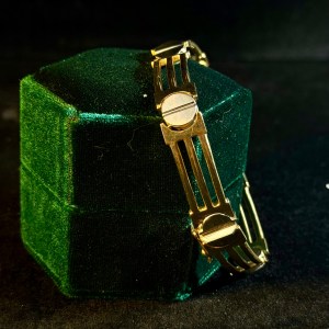 Unisex Two Tone Gold Linked Bracelet - Image 1
